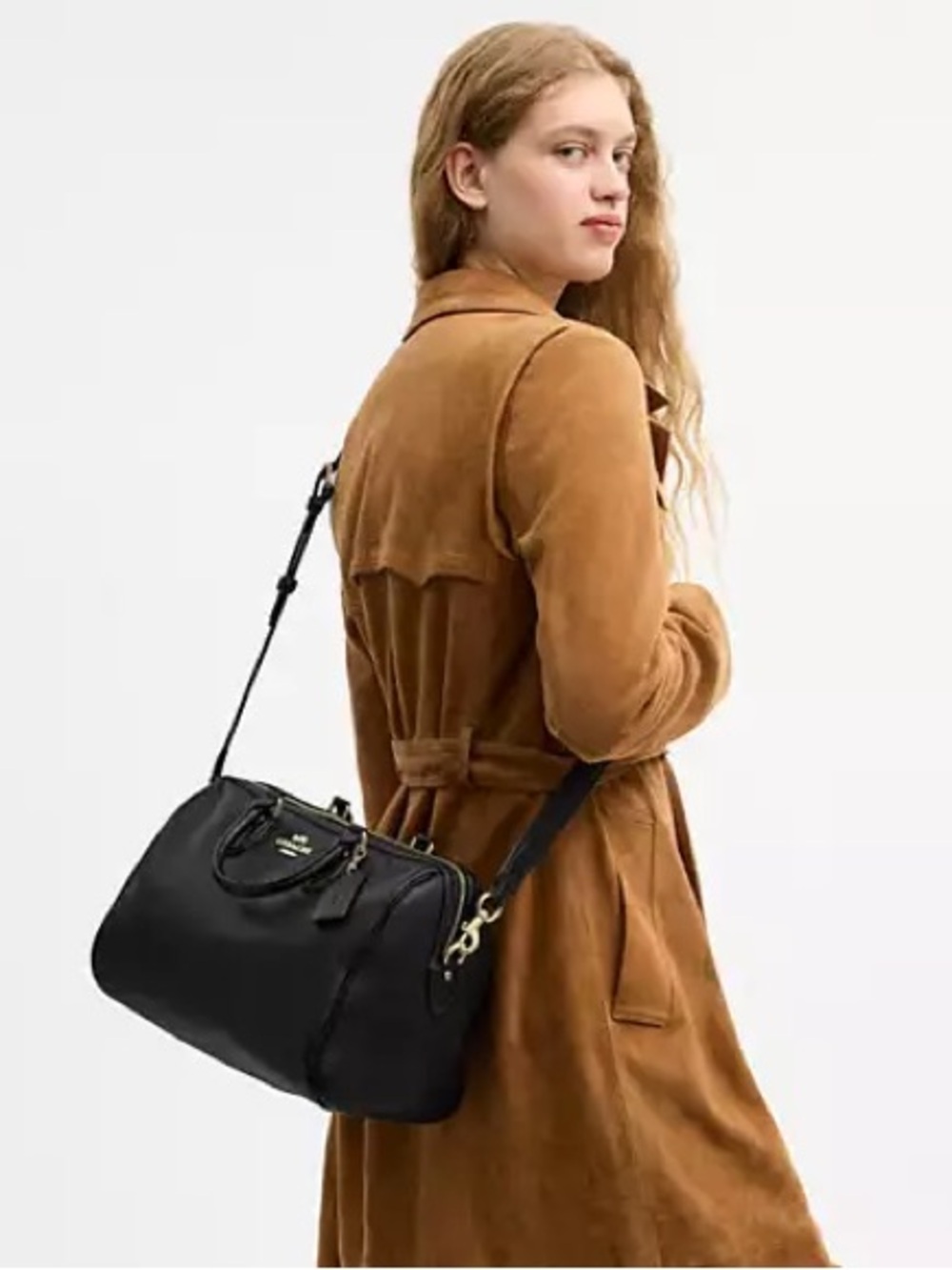 Coach Rowan Large Satchel Black Soft Pebbled Leather Gold Hardware CV960 NWT - Picture 12 of 14